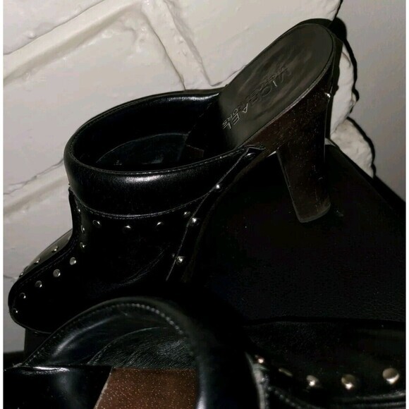 Michael Kors Leather Astor High Clogs Black Leather Size 7 - Picture 12 of 13